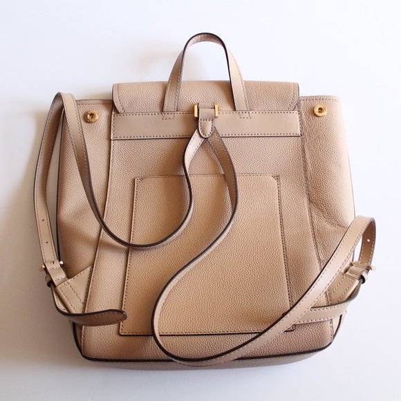 Michael Kors Hayes Leather Backpack Bisque Authentic - Picture 2 of 8